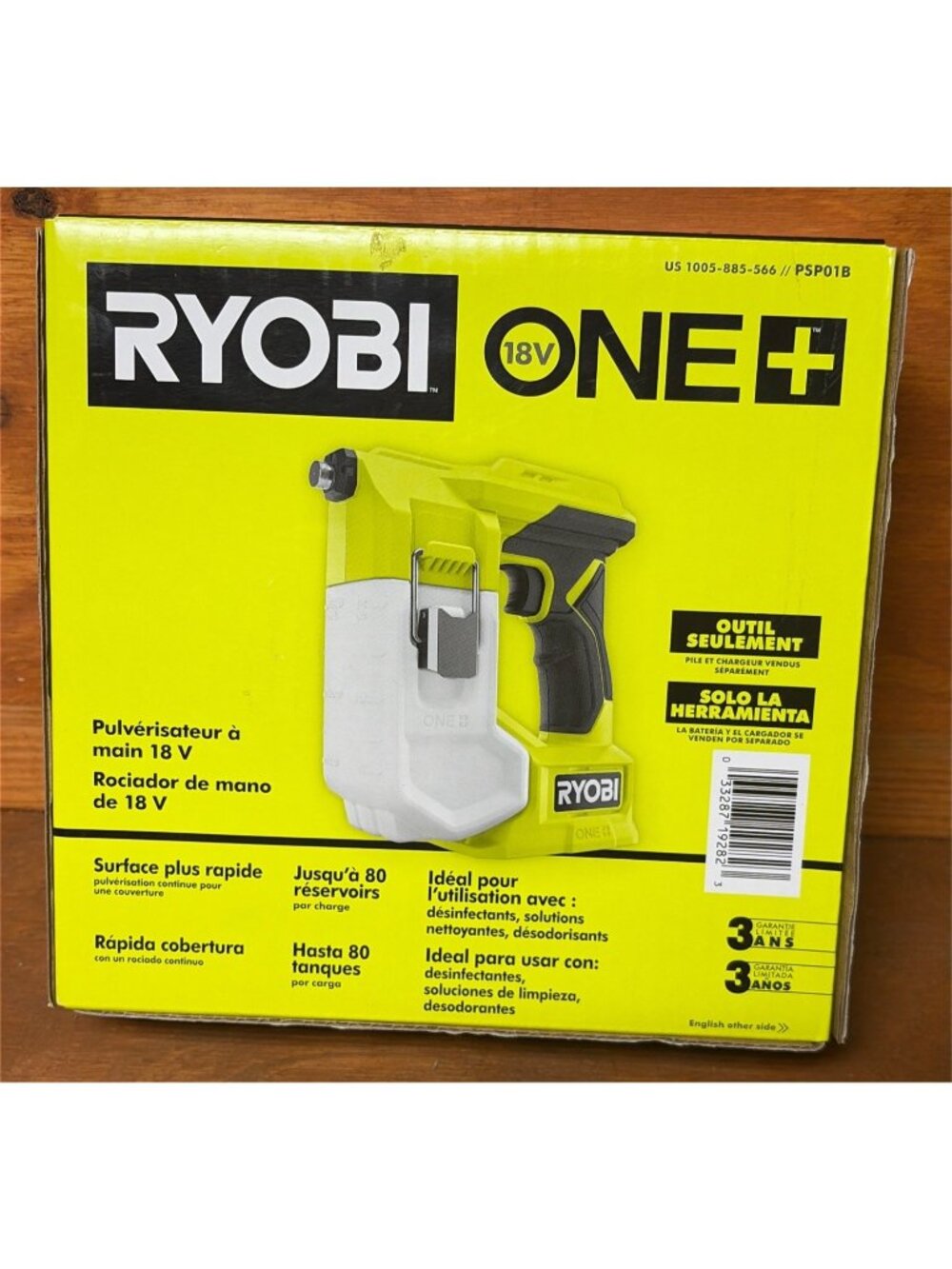 NIB Ryobi 18V ONE+ Handheld Sprayer PSP01B Tool Only Continuous Spray 15 Oz Tank